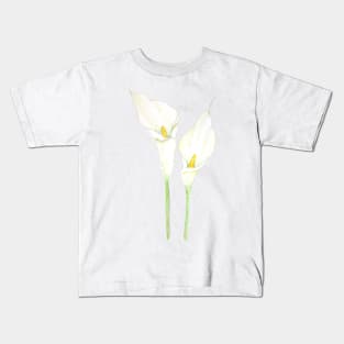 2 white calla lily watercolor Kids T-Shirt